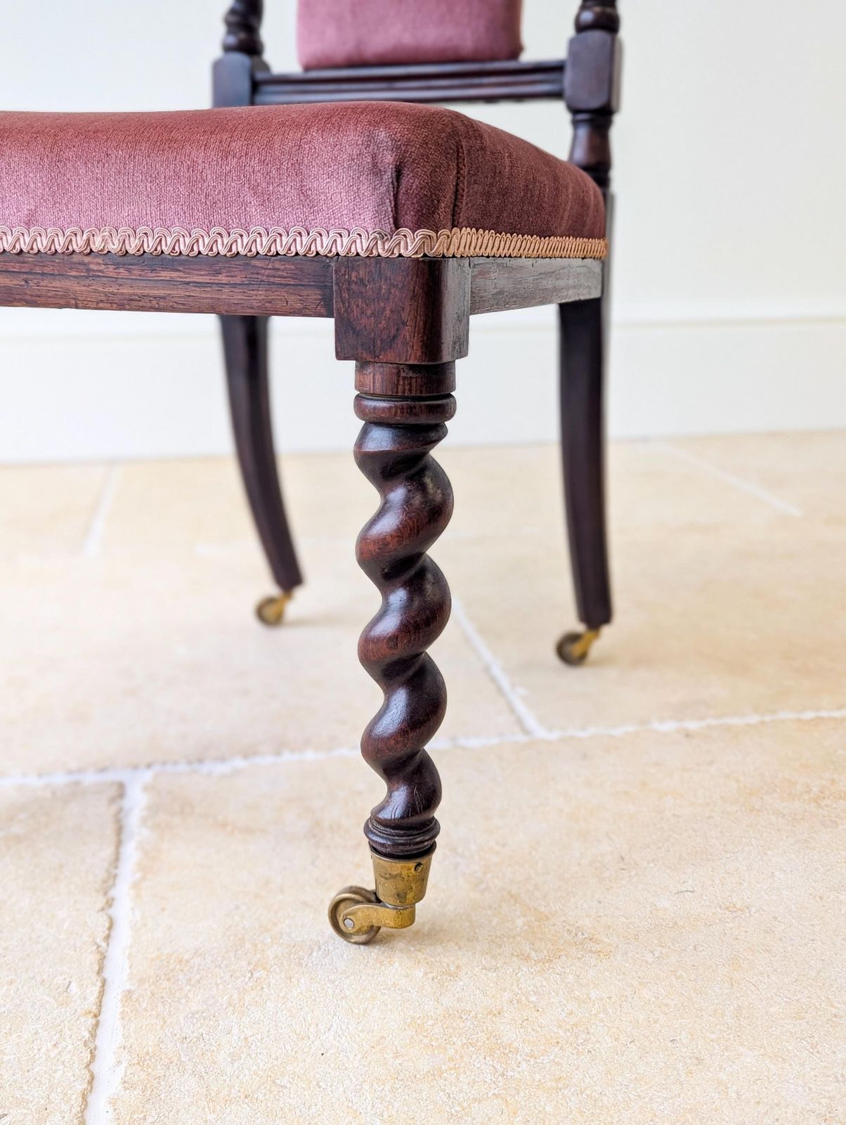 photo buy Antique Victorian Rosewood Barley Twist Side Chair C.1880