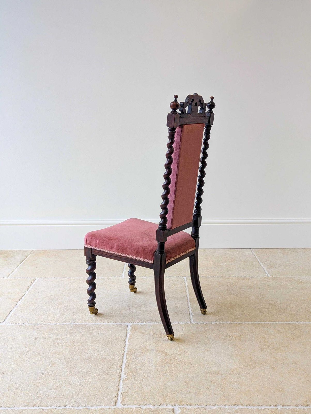 photo vintage Antique Victorian Rosewood Barley Twist Side Chair C.1880
