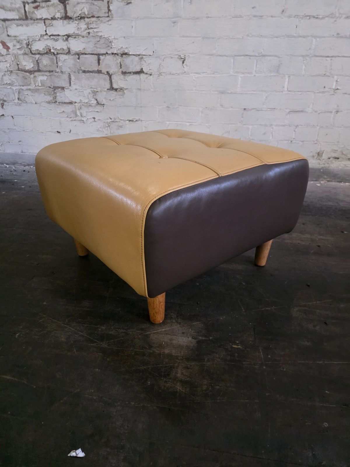 photo buy Original Mid Century 1970s Lounge Chair With Footstool In Leather