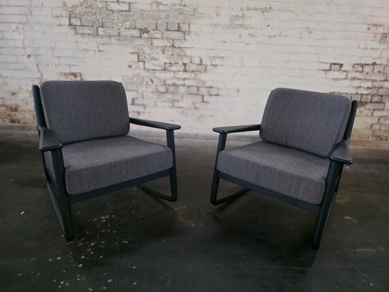 Pair Of Mid Century Style Rocking Chairs With Arms photo furniture