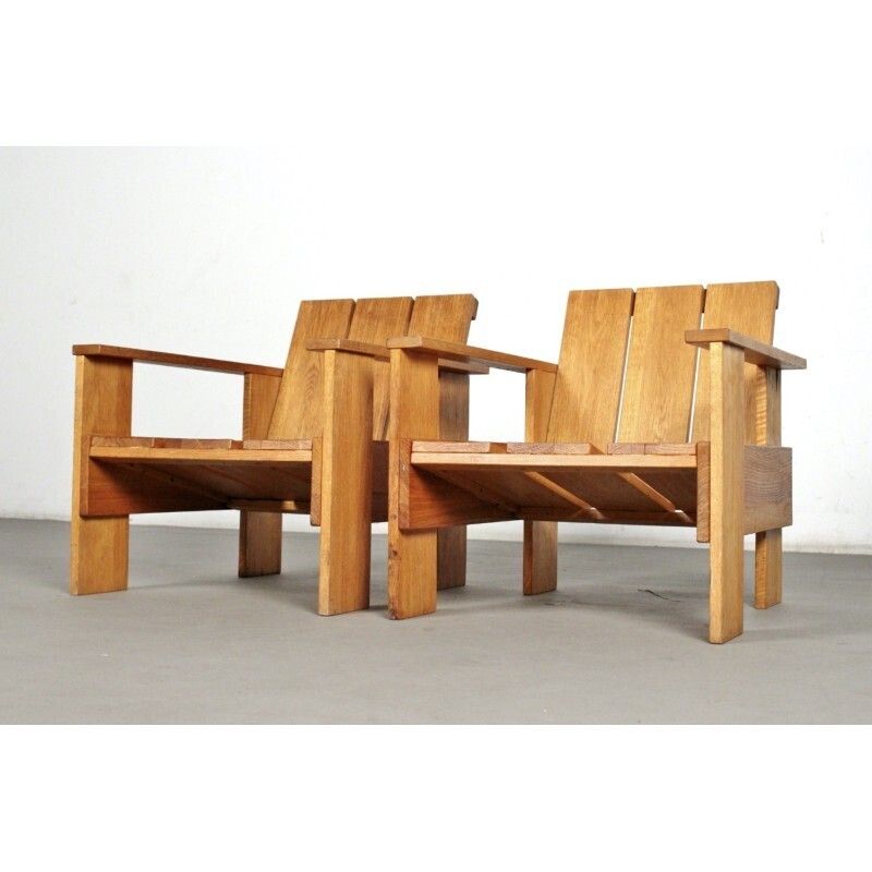 Armchairs By Gerrit Rietveld For Cassina photo for sale
