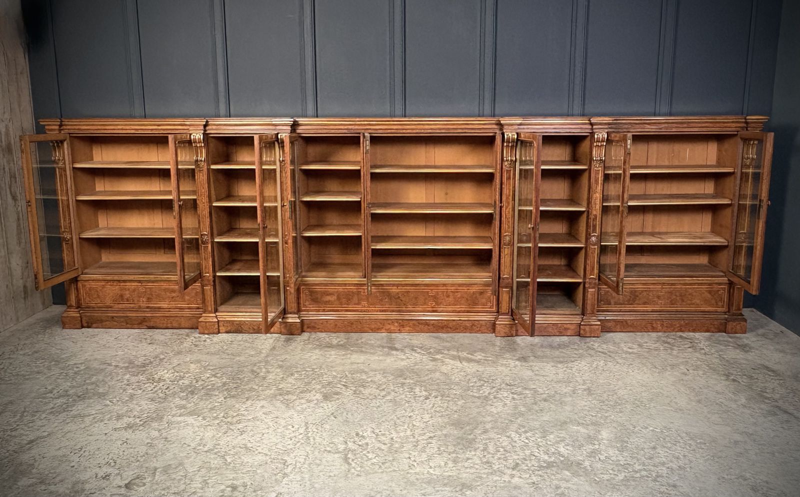 Impressive Large Pollard Oak Library Bookcase photo vintage