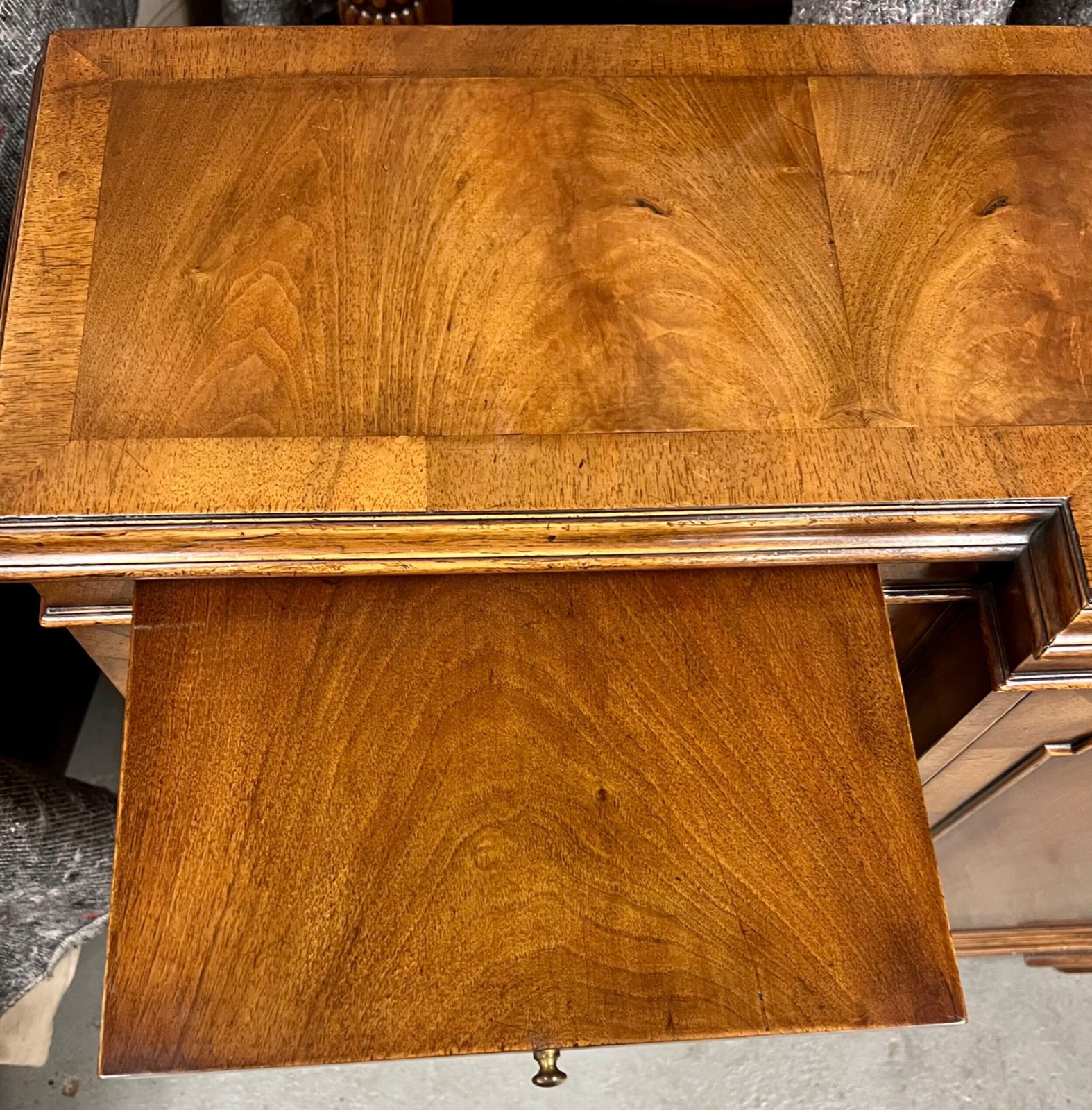 985.0 Good Quality Queen Anne Style Dwarf Walnut Bookcase photo
