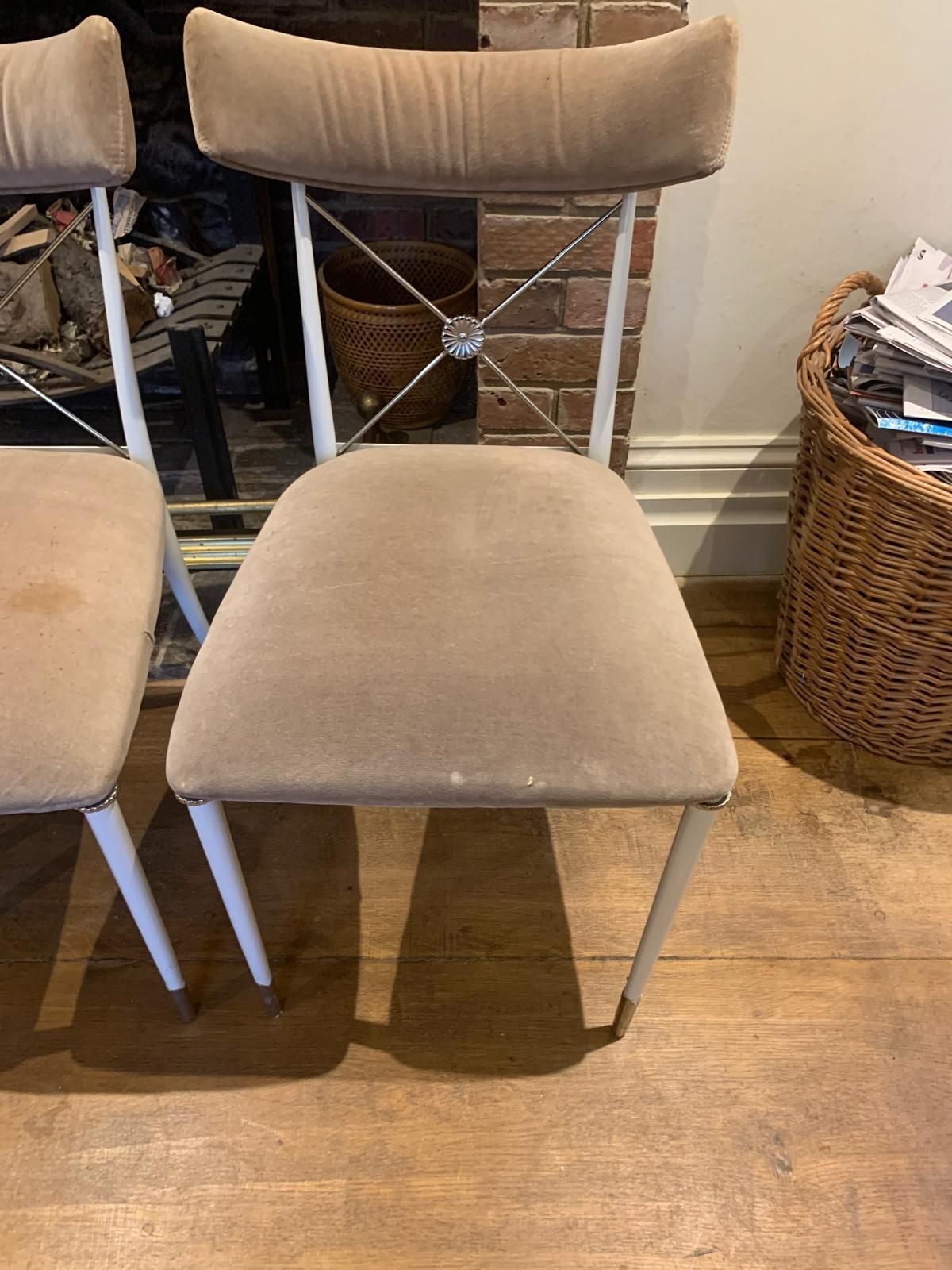Furniture Jonathan Adler Rider Dining Chairs Set Of 4 Metal And Velvet photo