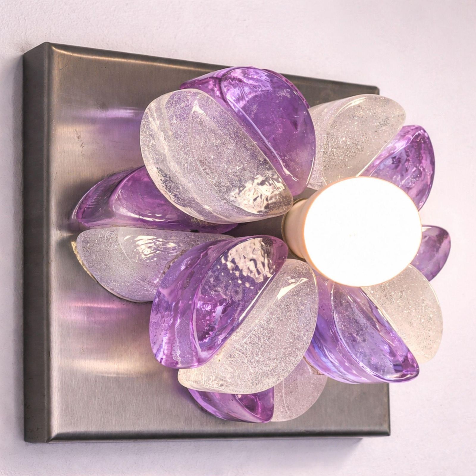 Pair Of Mid Century Modern Murano Glass Wall Sconces By Poliarte, Italy, 1970s photo Lighting