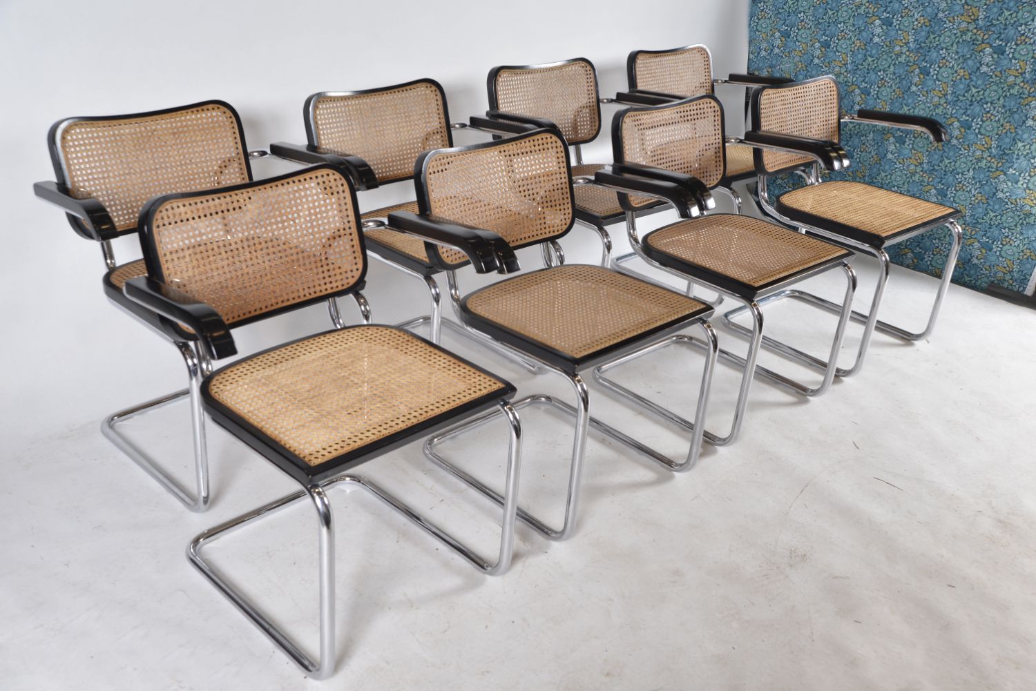 Set Of 8 Marcel Breuer Cesca Dining Chairs Model B64 Italian 1970s photo for sale