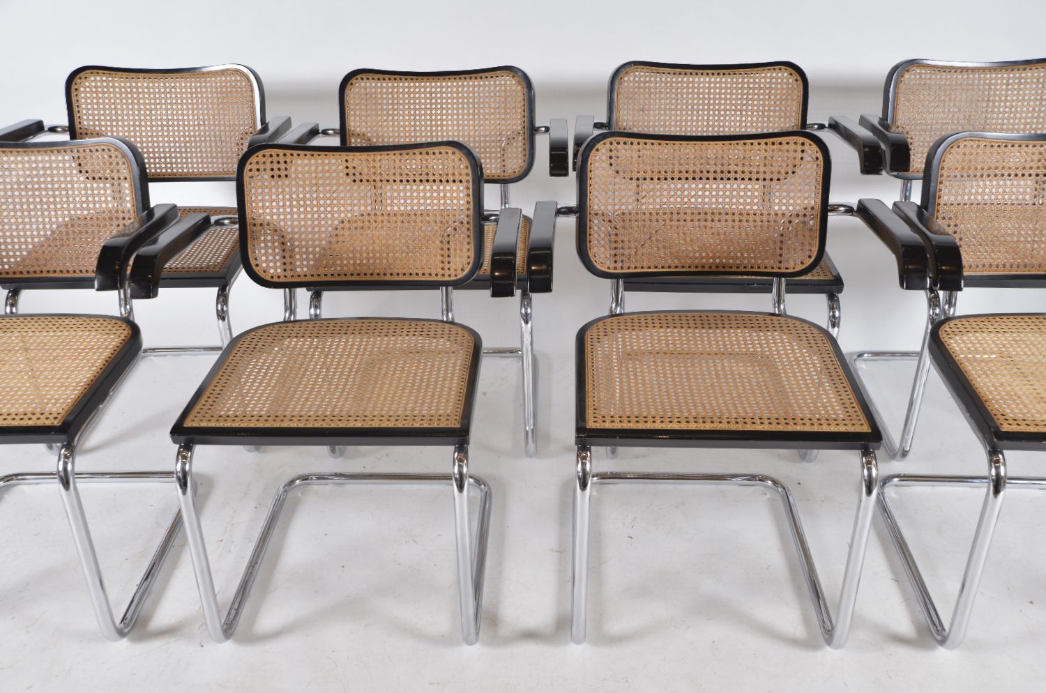 Set Of 8 Marcel Breuer Cesca Dining Chairs Model B64 Italian 1970s photo Furniture