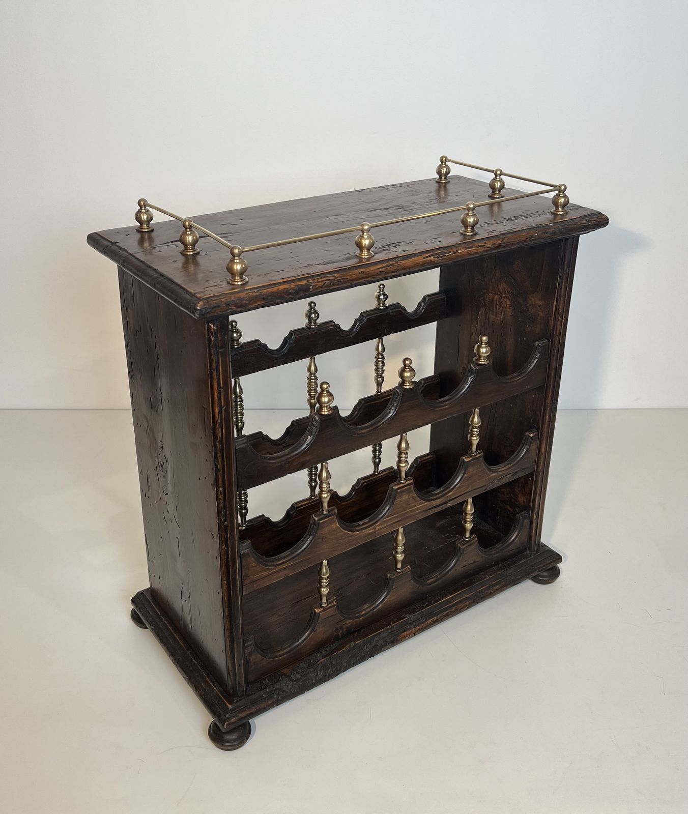 Wooden And Brass Bottle Holder photo Furniture