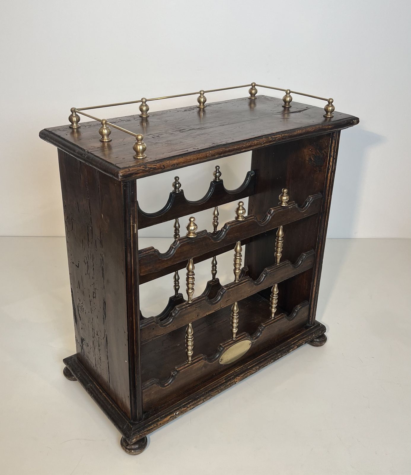 Wooden And Brass Bottle Holder photo 980.0
