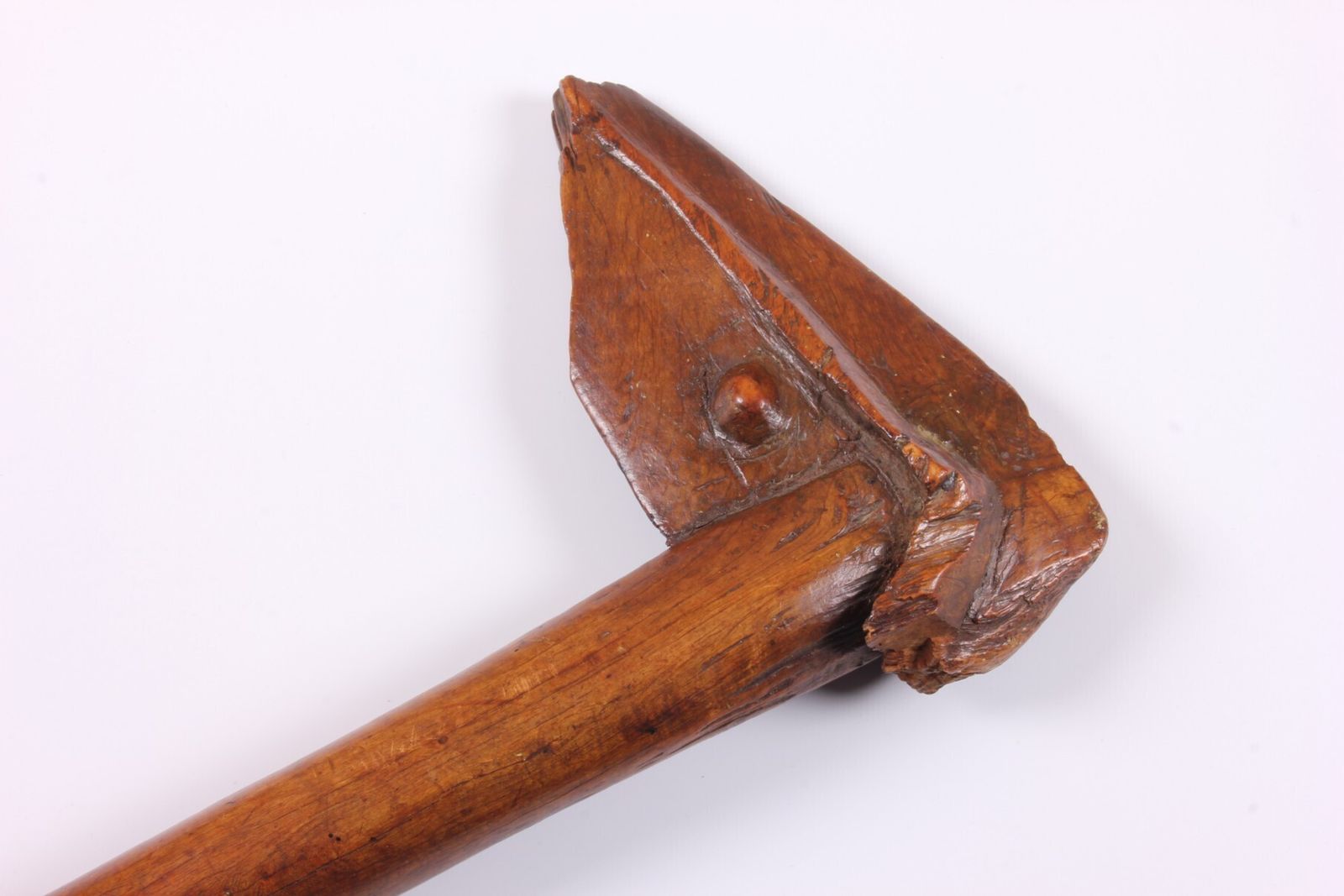 photo for sale Antique Bird Head Kanak War Club. New Caledonian Wood Go Porowa Ra Maru.