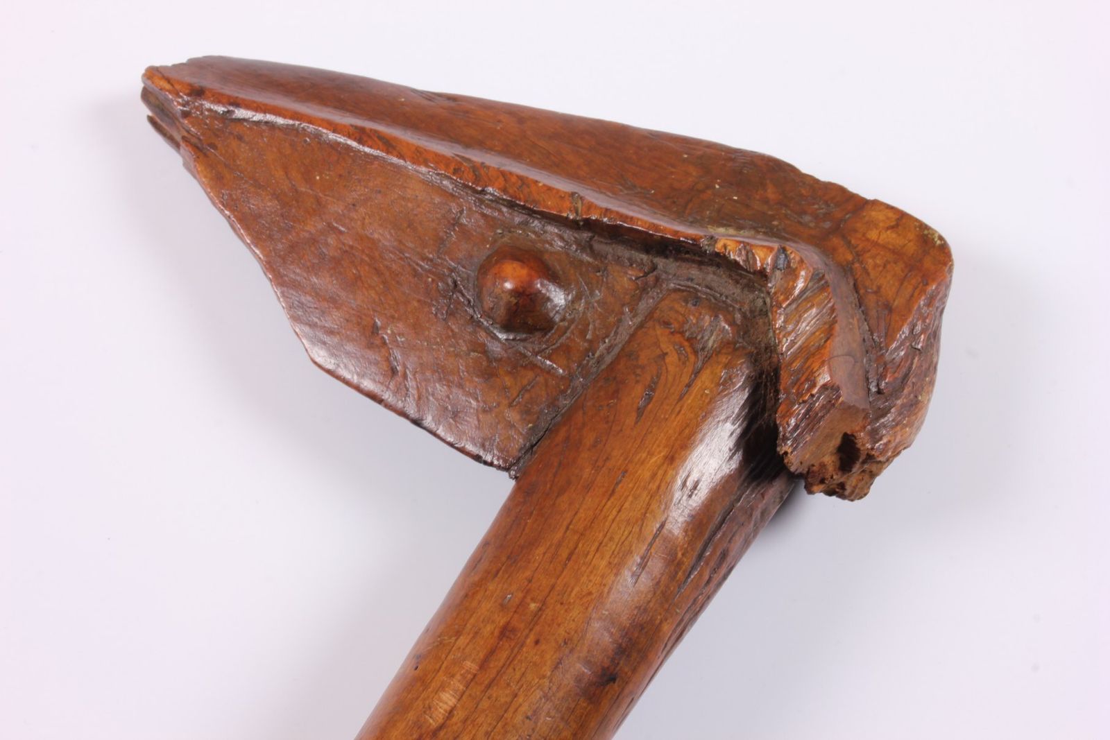 Home Decor Antique Bird Head Kanak War Club. New Caledonian Wood Go Porowa Ra Maru. photo