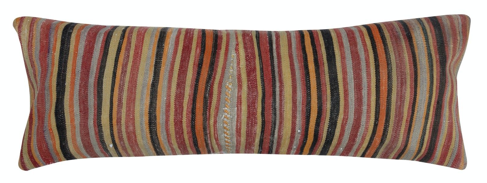 16"X46" Kilim Lumbar Pillow Cover. Handwoven Accent Pillow. Wool Cushion Cover