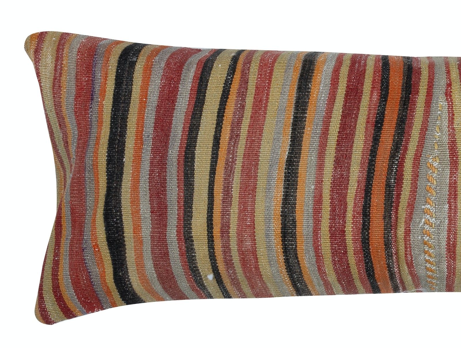 16"X46" Kilim Lumbar Pillow Cover. Handwoven Accent Pillow. Wool Cushion Cover photo furniture