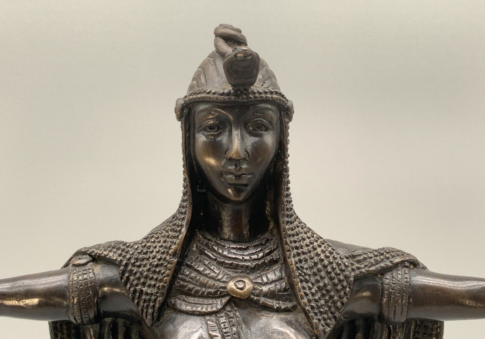 350.0 Bronze Candelabra Statue Candle Holder Sculpture Egyptian Revival Tall photo