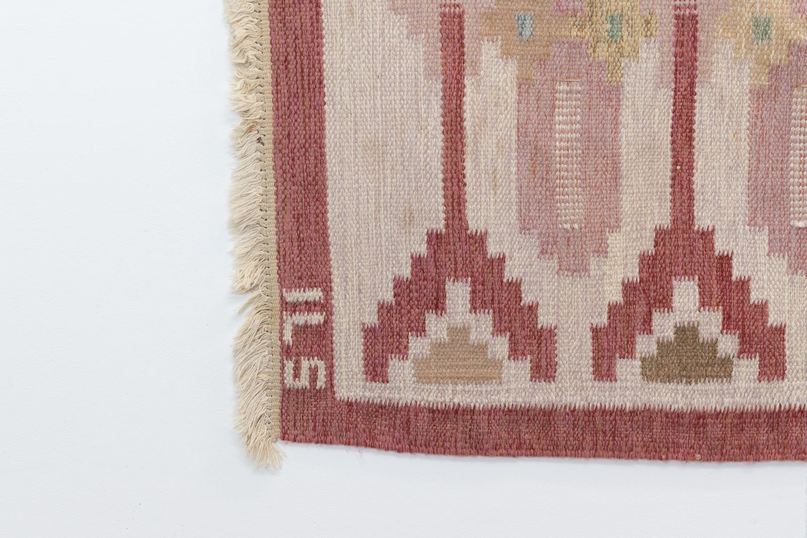 Swedish Kilim In Tones Of Red photo for sale