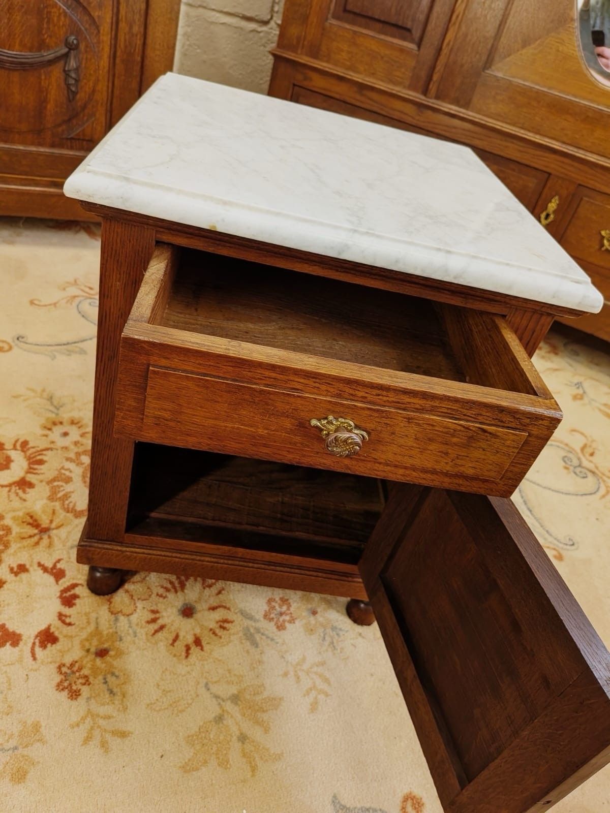 photo for sale Solid Oak Carved French Continental 4 Piece Double Wardrobe Bedroom Suite C1900