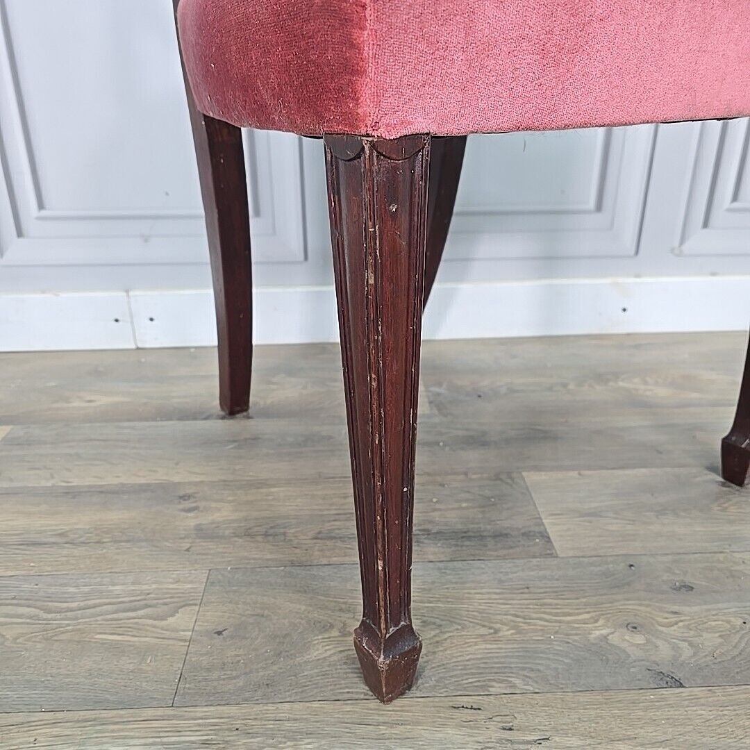 Antique Georgian Chair Upholstered Shield Back Hepplewhite Mahogany photo for sale