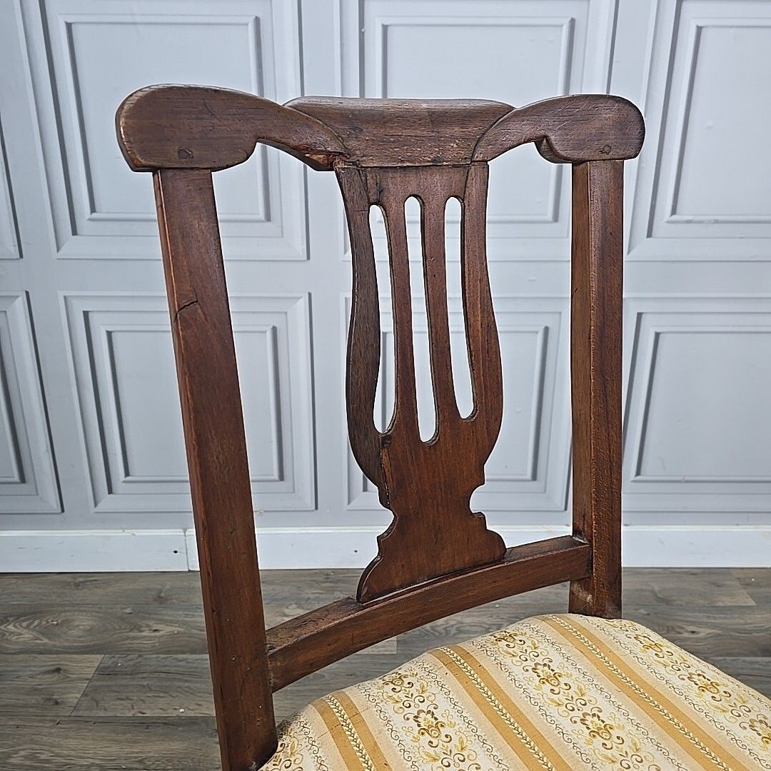 Antique Dining Chair Upholstered Bedroom Hall Seat Vintage Decorative Shape photo Furniture