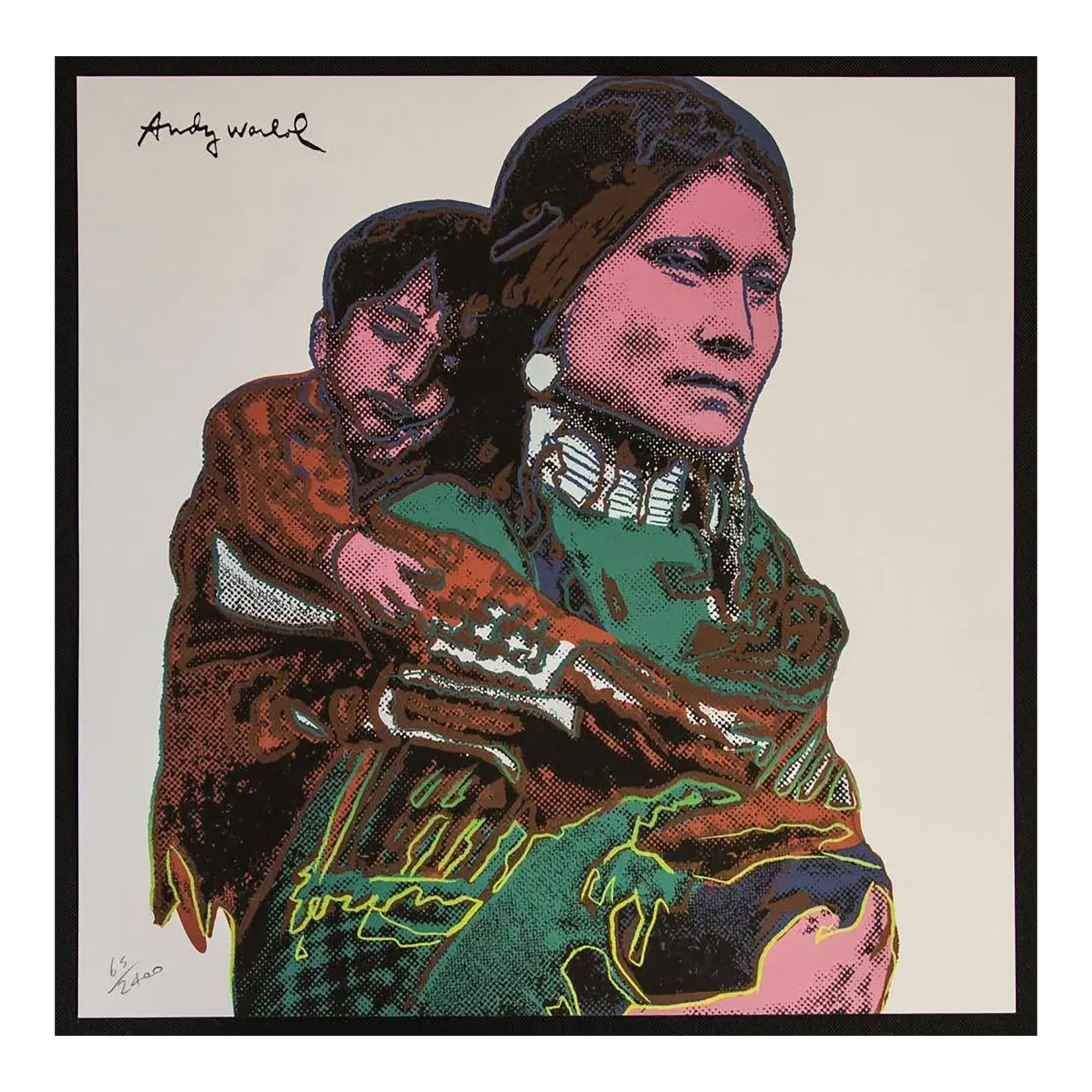 1986 Carnegie Museum Of Art After Andy Warhol "Mother And Child" Lithograph photo buy