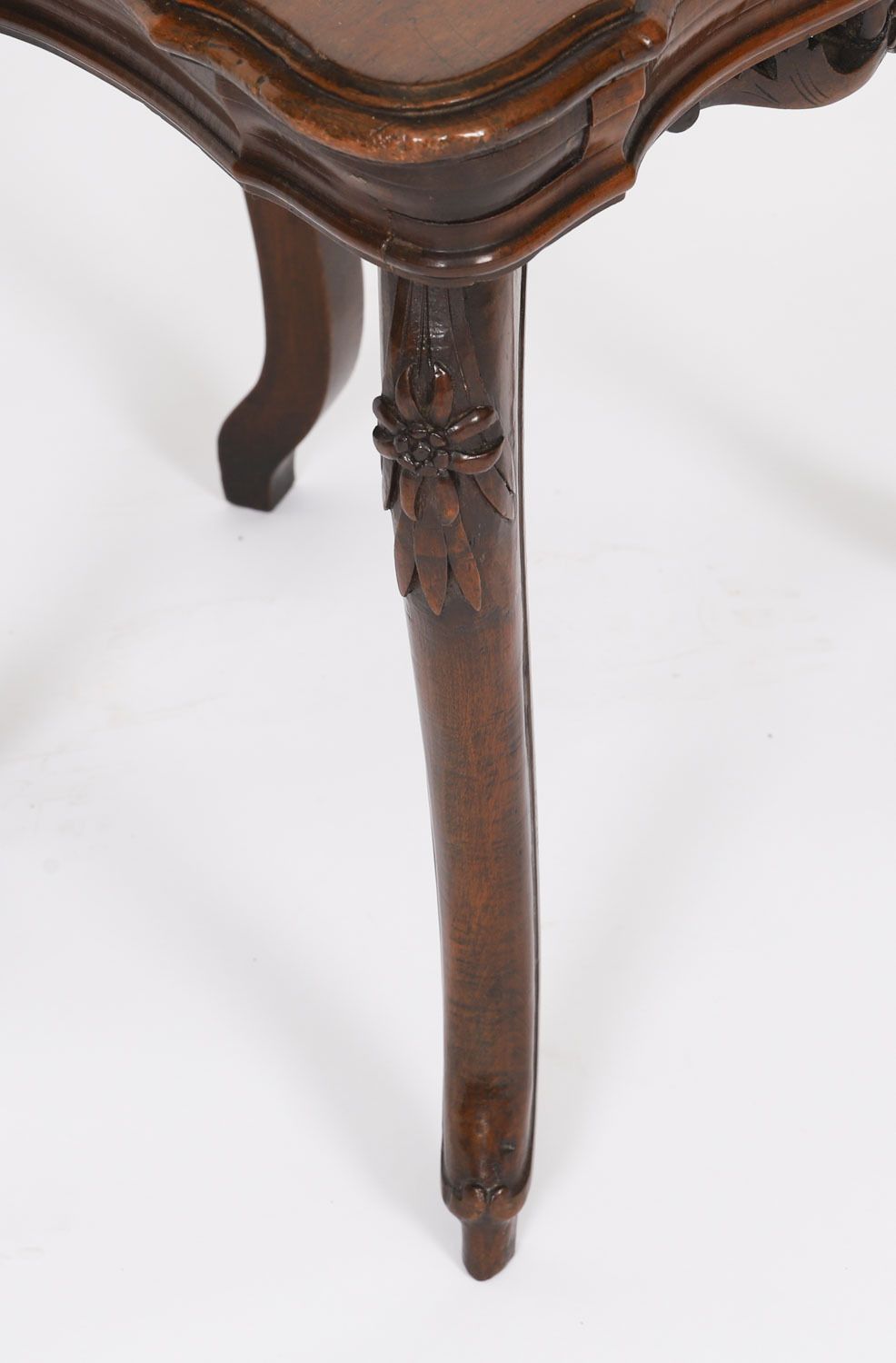 985.0 Antique Swiss Walnut Marquetry Inlaid Musical Chair 19th C photo