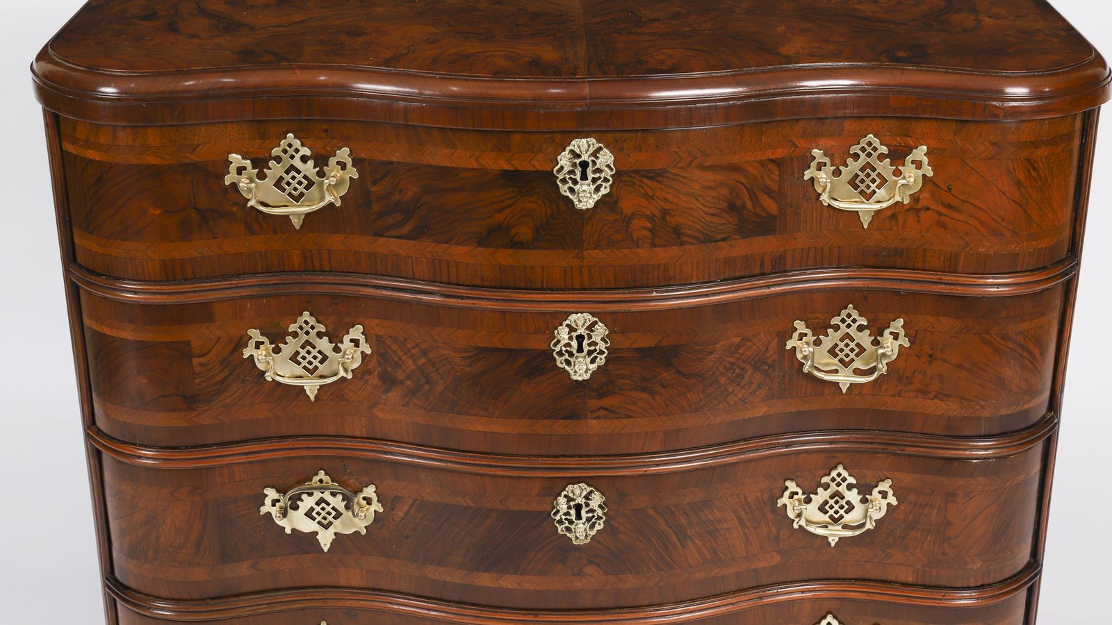 Furniture Antique Rare Bavarian Burr Walnut Commode C.1760 18th C photo