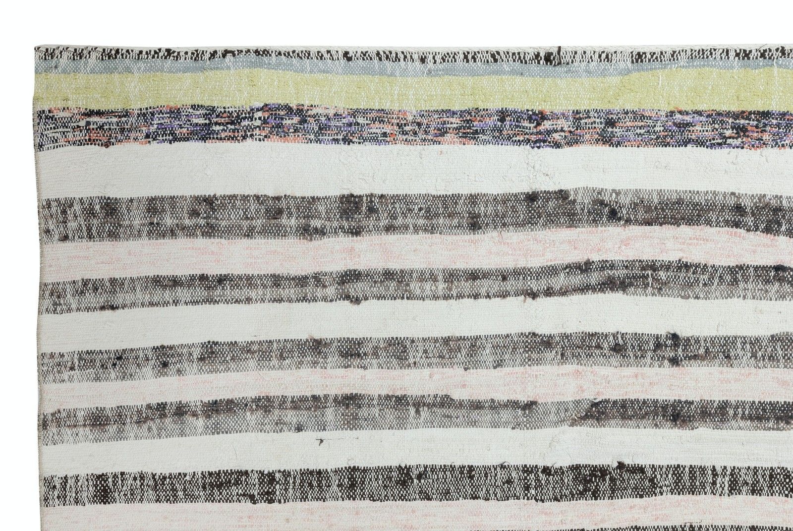 7.3x11.4 Ft Adjustable Colorful Striped Kilim, Handwoven Cotton Turkish Rag Rug photo 1234.0