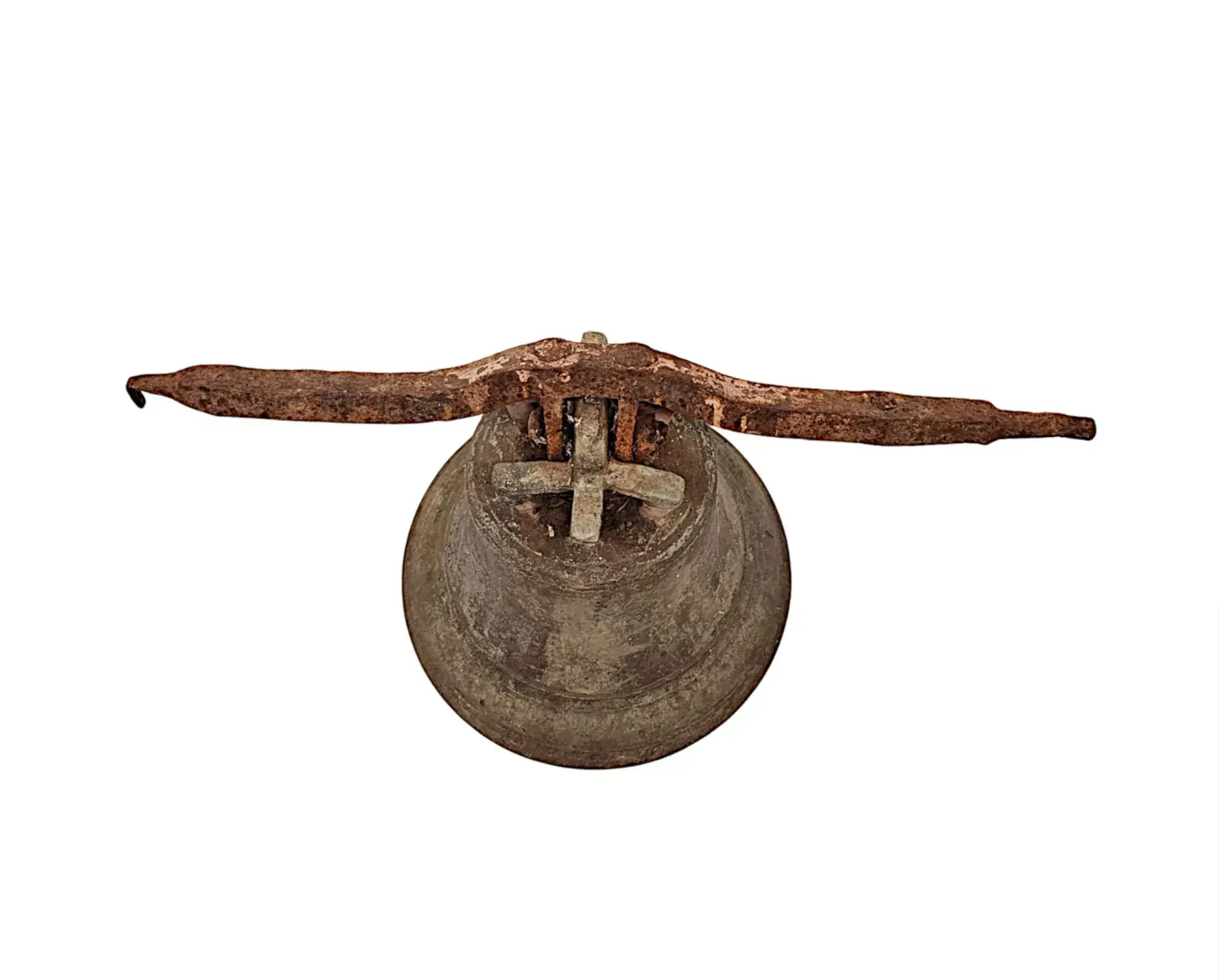 A Very Rare 19th Century Bronze Tower Bell Mounted On Original Hanging Bracket photo 1437.2871