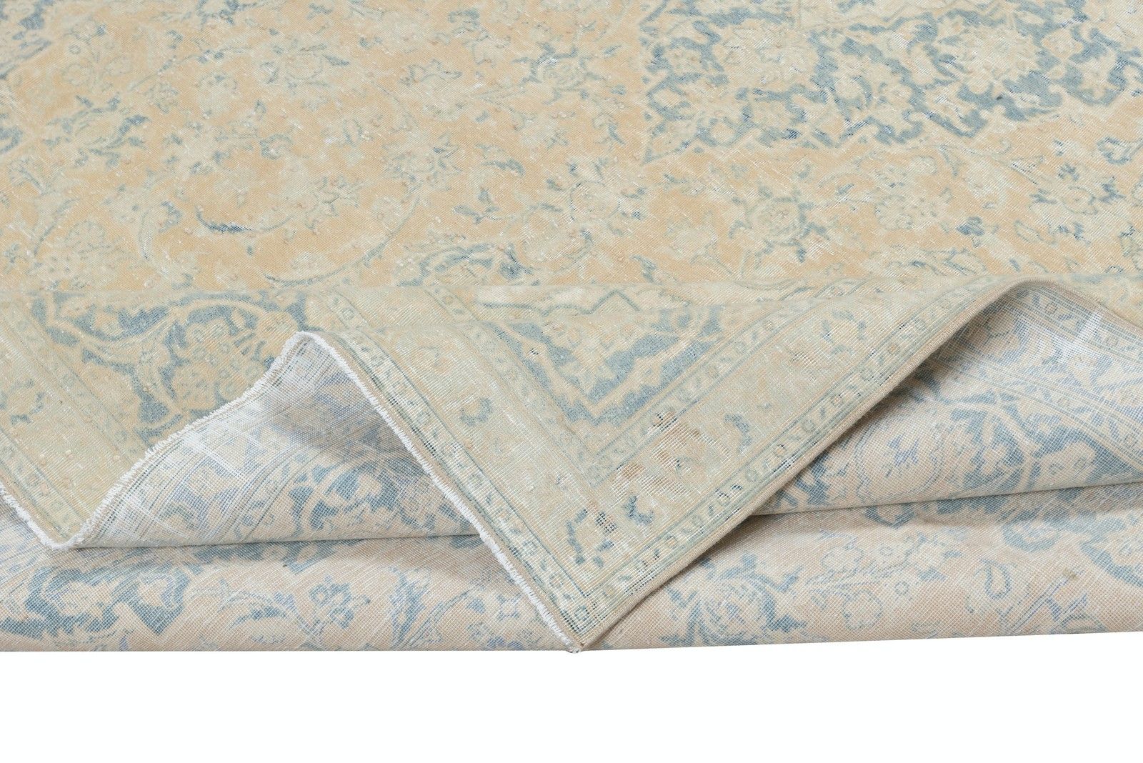 7.6x10.5 Ft One Of A Kind Handmade Turkish Area Rug, Vintage Beige Large Carpet photo Textiles
