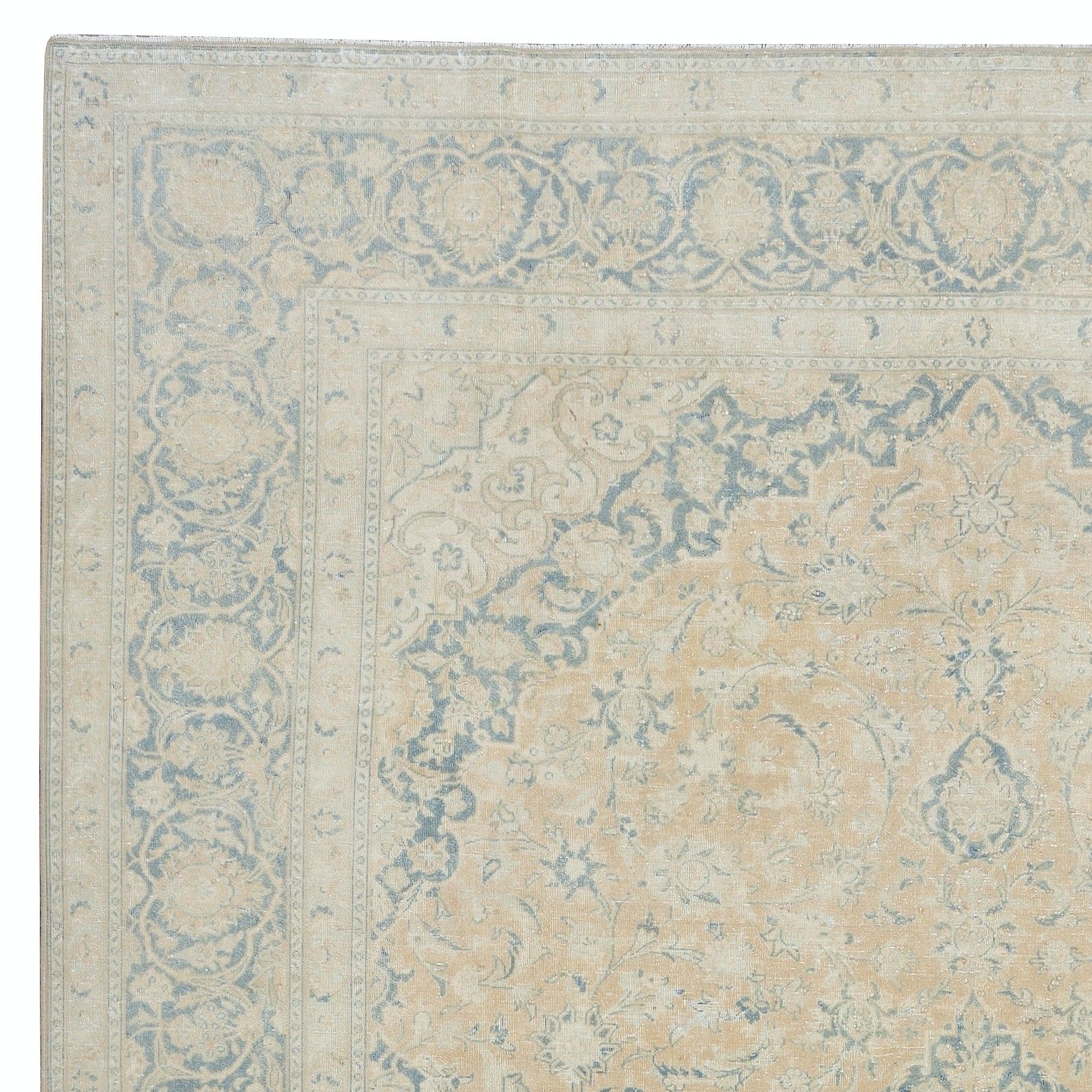 7.6x10.5 Ft One Of A Kind Handmade Turkish Area Rug, Vintage Beige Large Carpet photo 1872.0