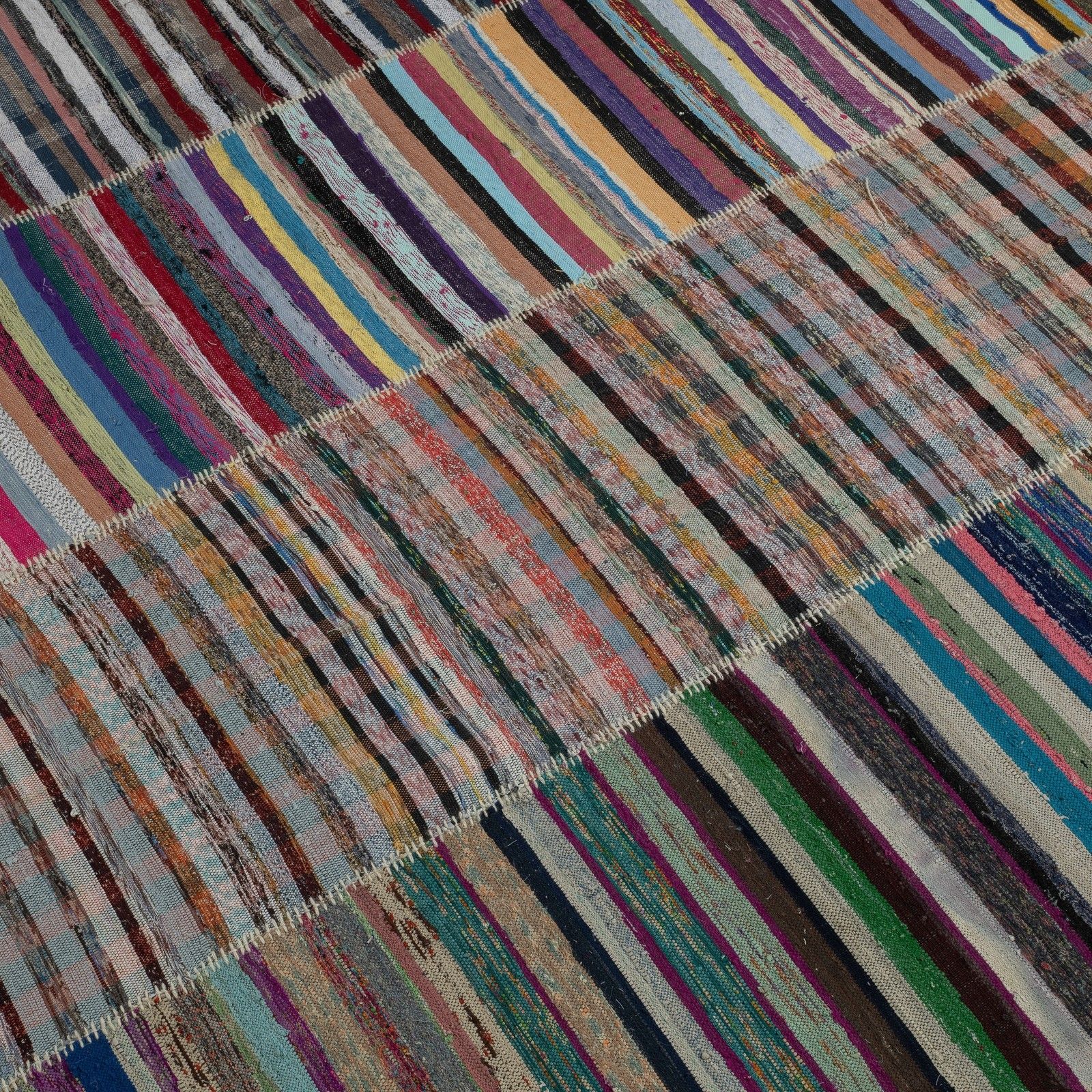 12.7x19.6 Ft Vintage Oversize Kilim, Adjustable Cotton Rag Rug, Handwoven Carpet photo for sale