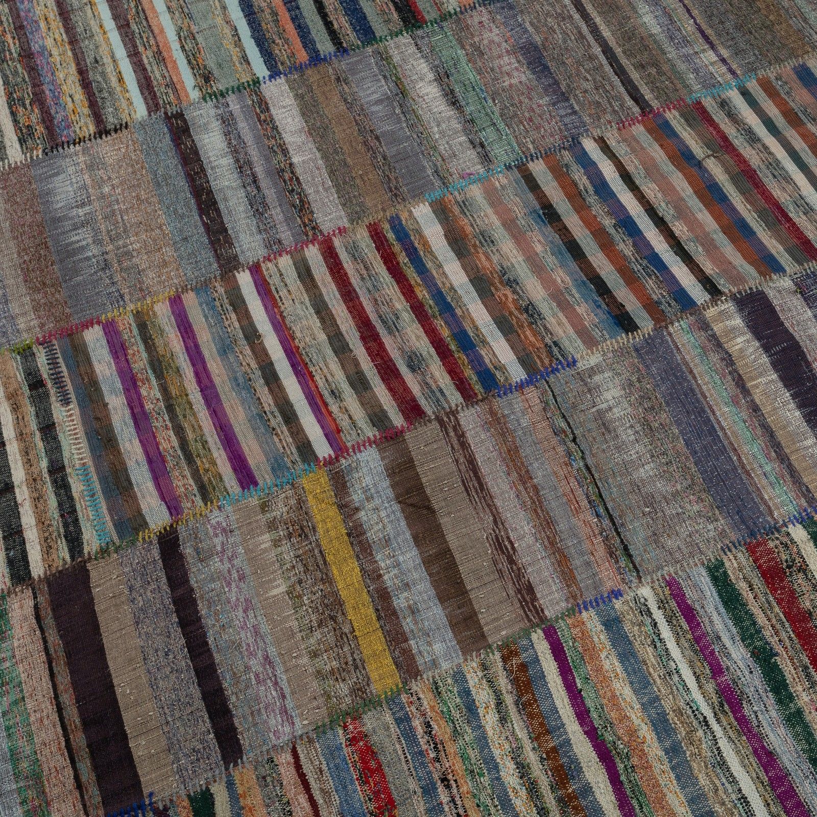 12.5x18.3 Ft Adjustable Vintage Oversize Kilim, Handmade Rag Rug, Cotton Carpet photo for sale