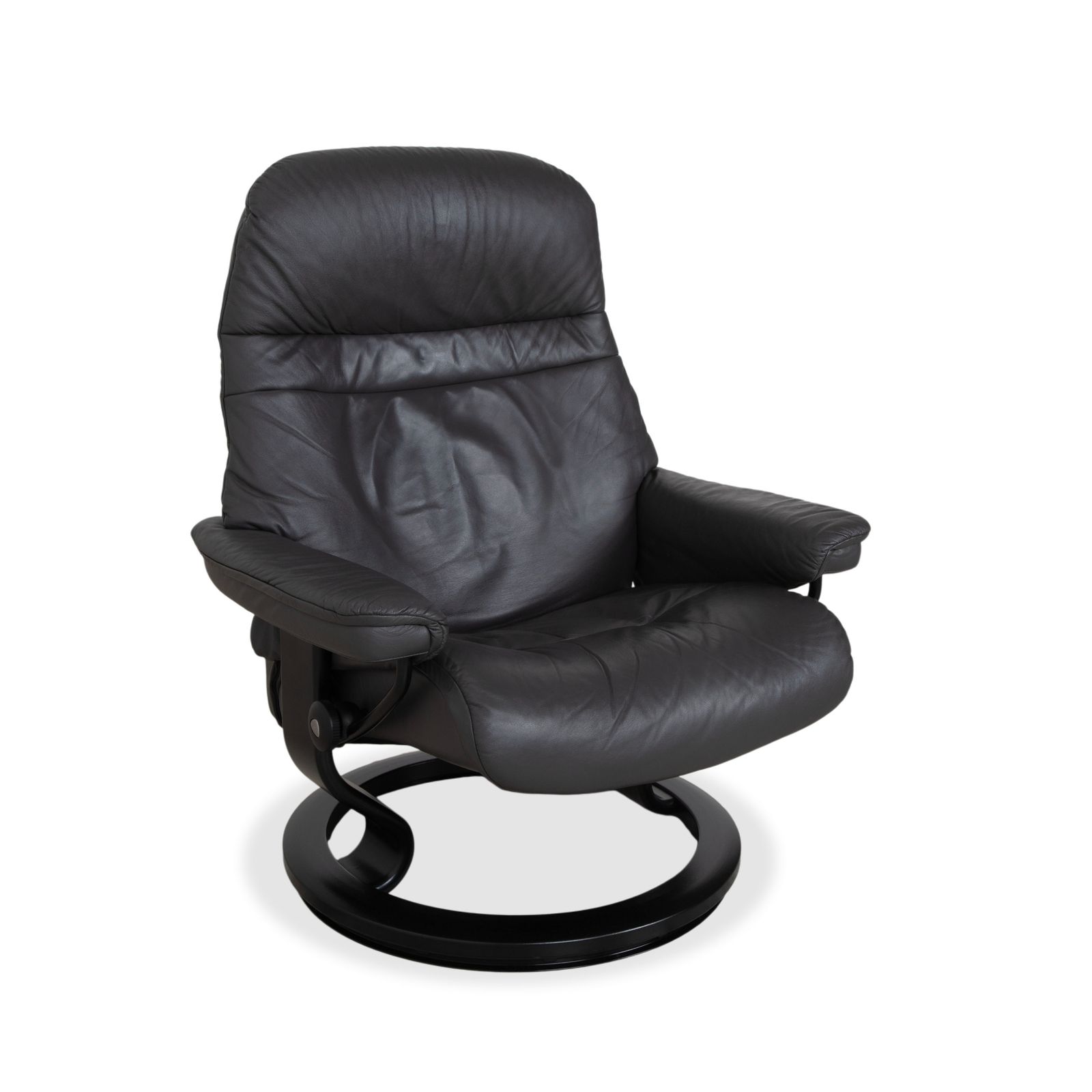 Fauteuil relax Stressless Sunrise en cuir gris foncé anthracite graphite, fonction manuelle photo for sale