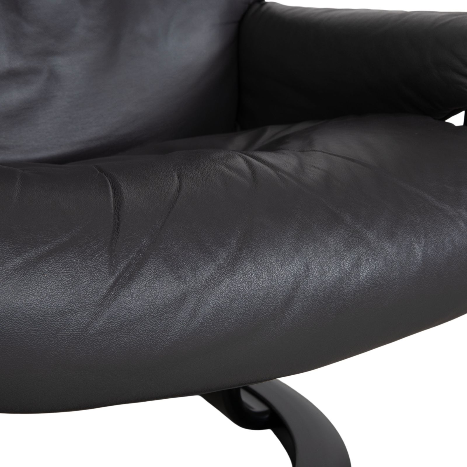 Fauteuil relax Stressless Sunrise en cuir gris foncé anthracite graphite, fonction manuelle photo vinterior