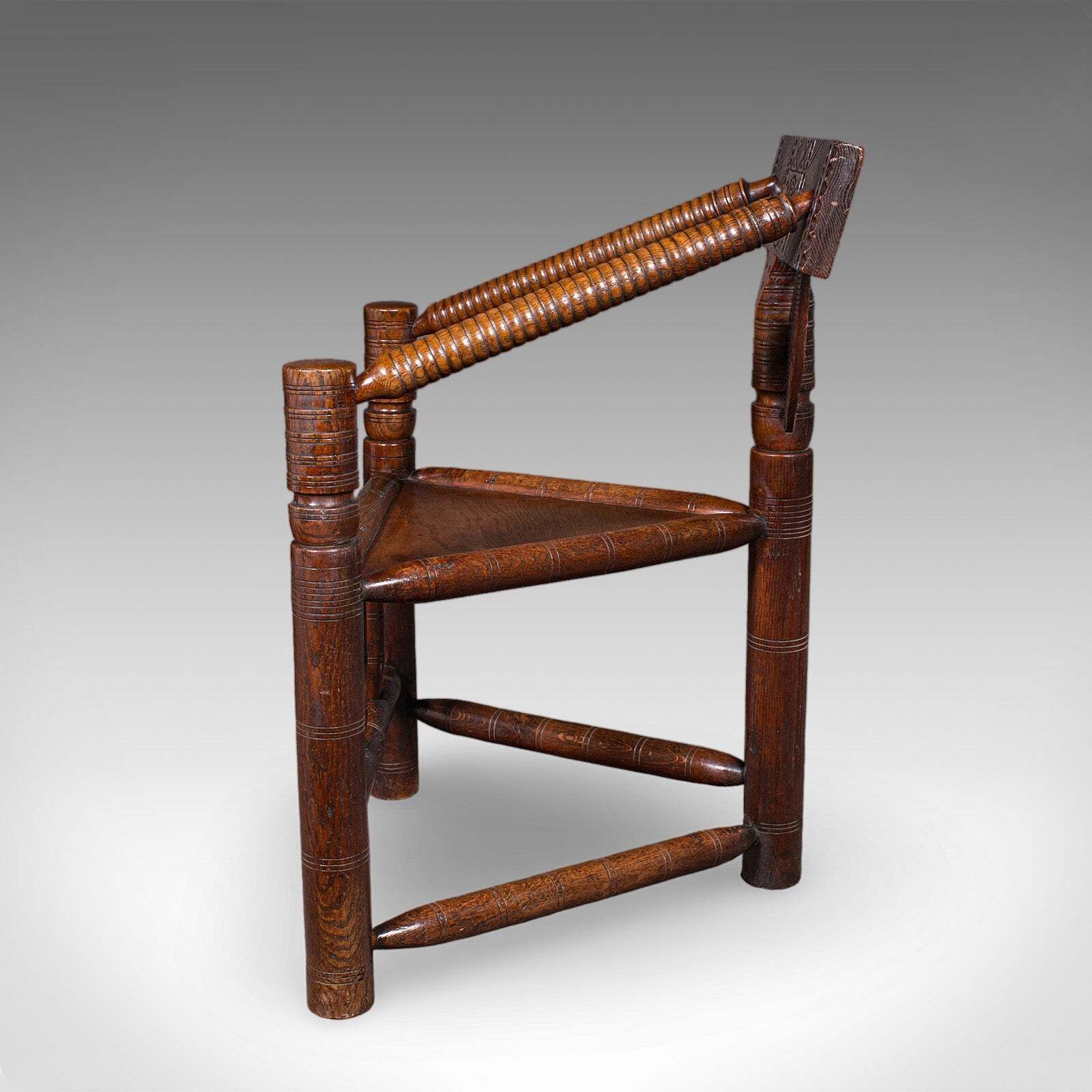 Antique Turner's Armchair, English, Oak, Old Saxon Chair, Elbow Seat, Victorian photo 1270.0