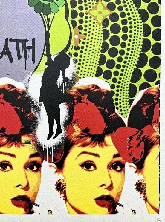 Death Nyc   Audrey Hepburn With Kusama Pumpkin   Limited Edition With Certificate photo for sale