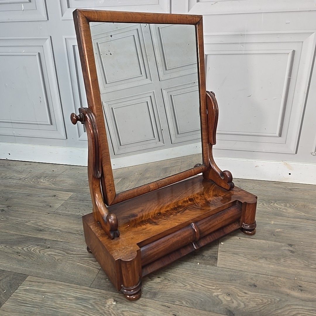 Antique Dressing Table Mirror & Drawers Victorian Flame Mahogany Bedroom Loo photo furniture