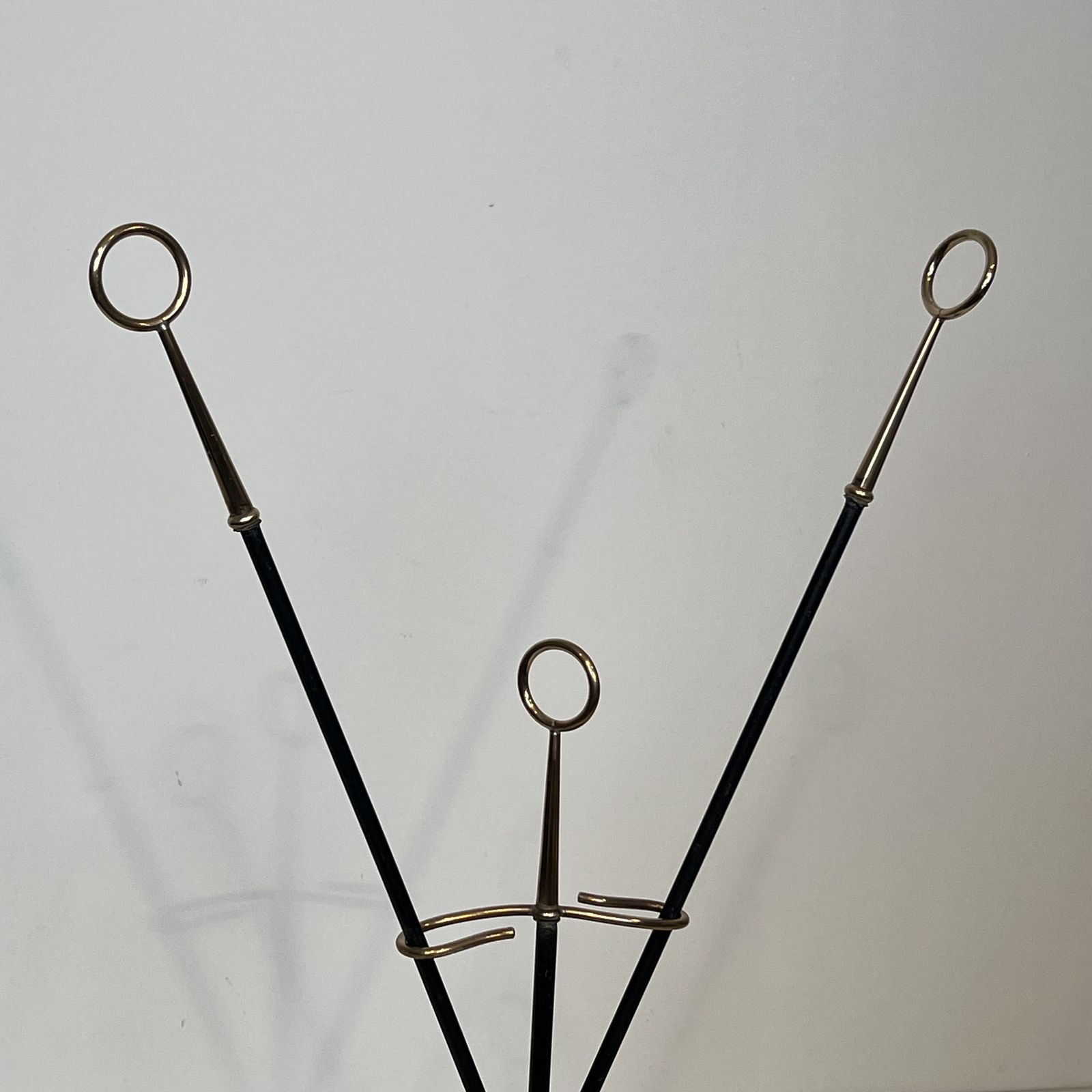 Fire Set, Designer Style, In Black Lacquered Metal And Brass photo 1650.0