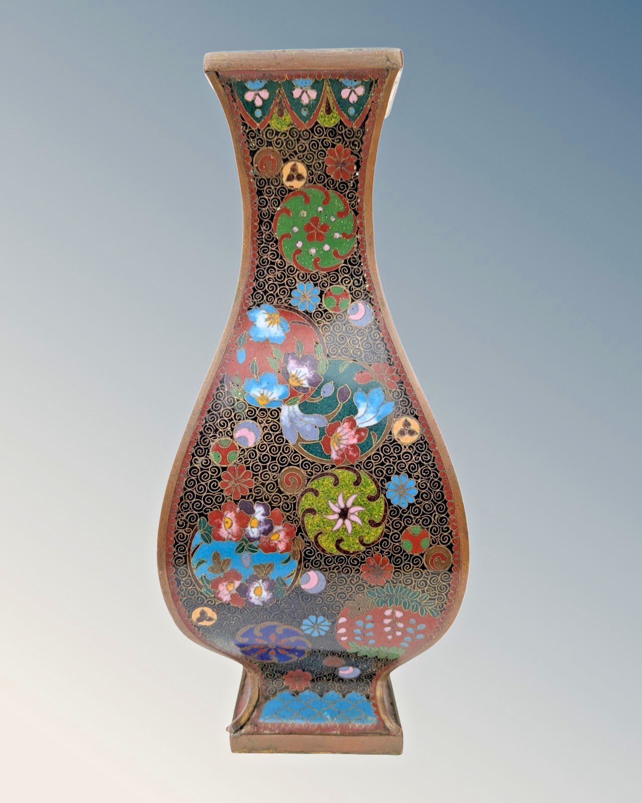 Good Quality Pair Of Chinese Cloisonne Vases Qing Period photo for sale