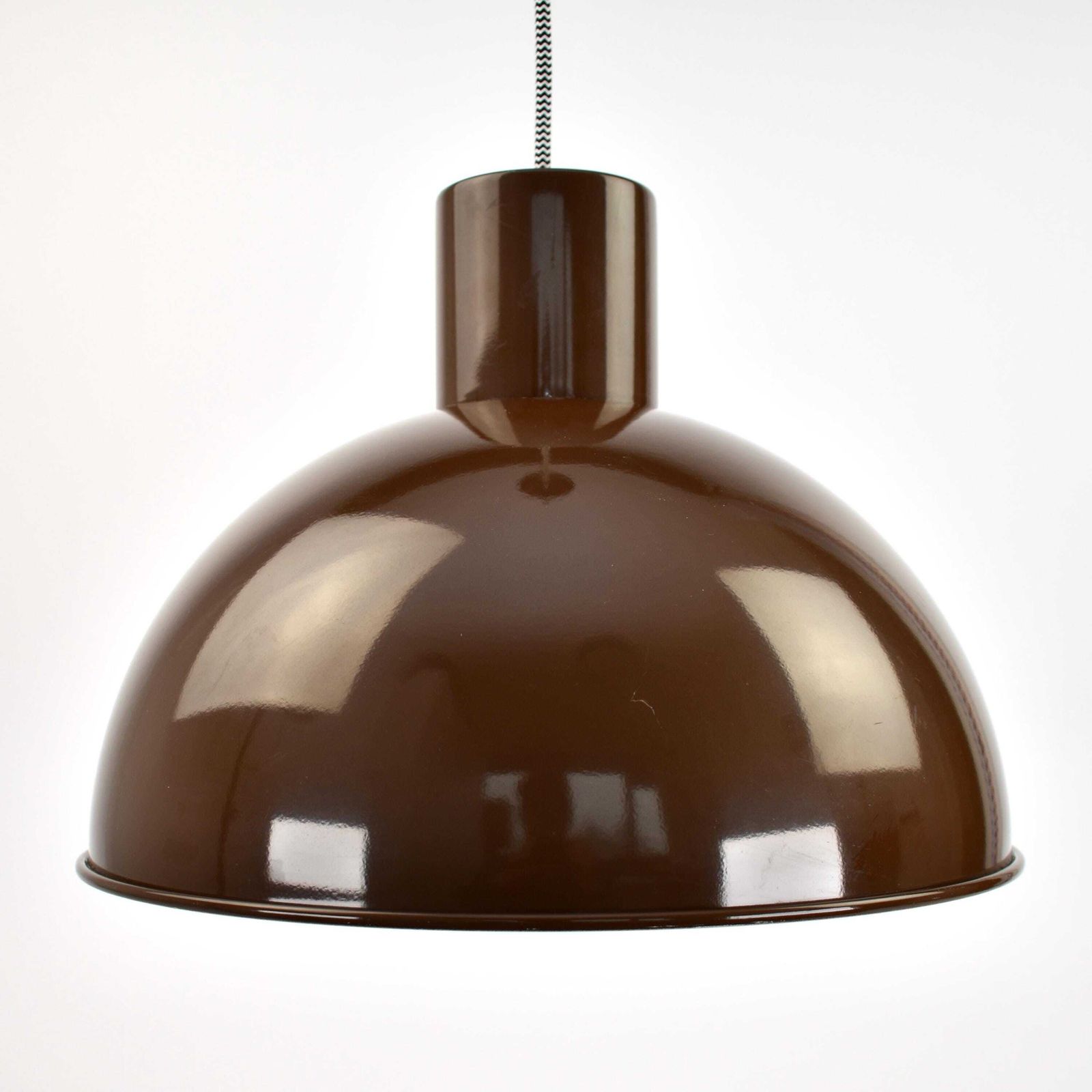 Midi Bunker Fog & Mørup Pendant Light Mid Century Modern Jo Hammerborg | Chocolate Brown Ceiling Light Vintage 70s Retro Danish Scandinavian photo for sale