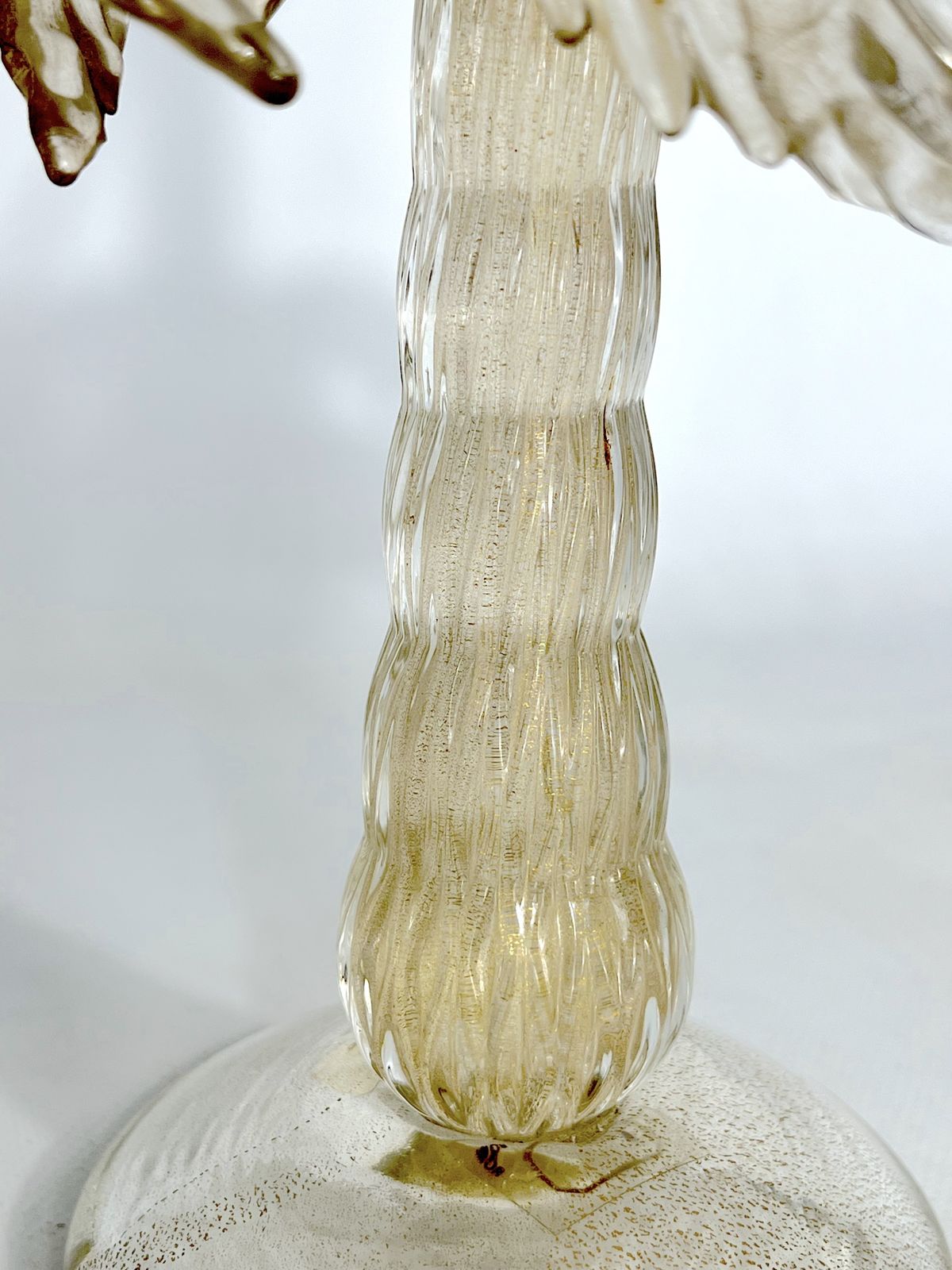 Mid Century Rare Brass And Murano Glass Table Lamp By Tommaso Barbi photo vintage