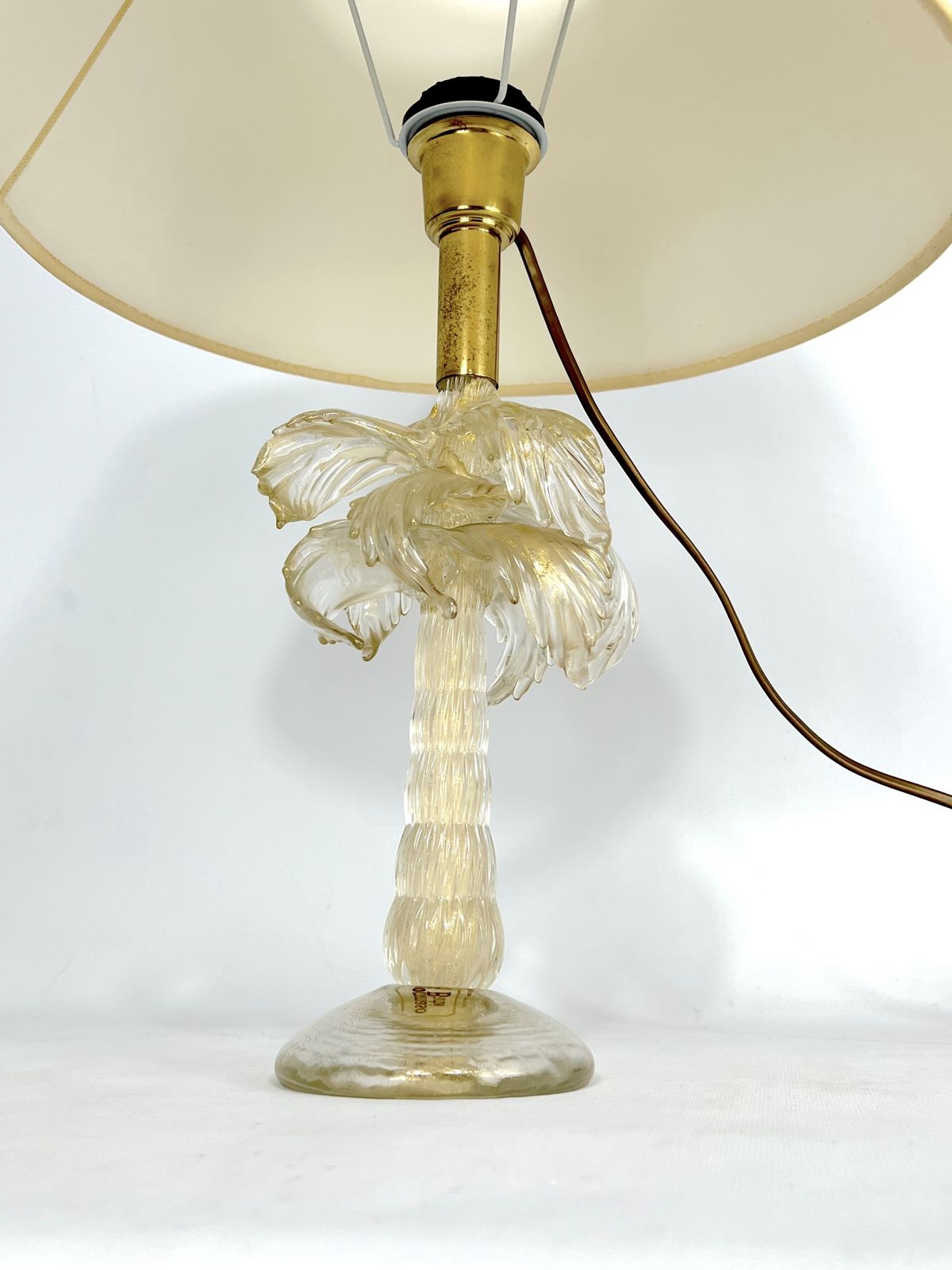 photo vinterior Mid Century Rare Brass And Murano Glass Table Lamp By Tommaso Barbi