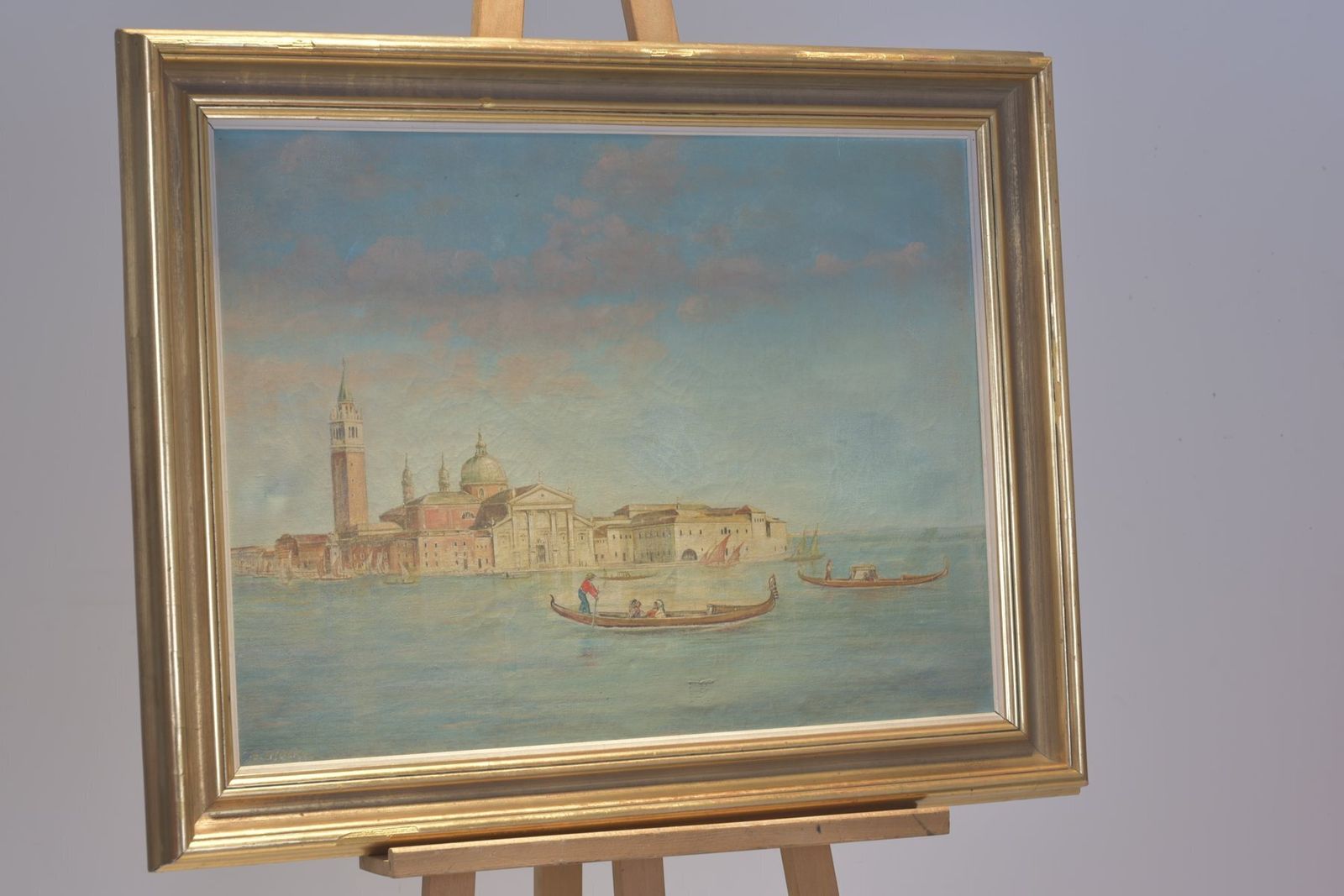 Venice With San Marco, Oil On Canvas In A Gold Frame photo 1098.0