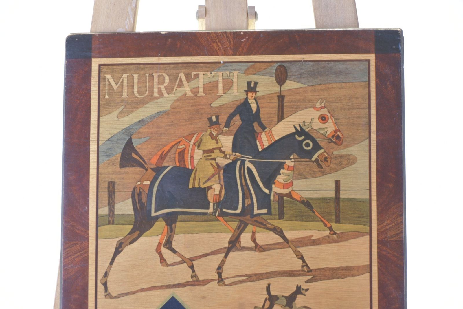 Muratti Forever Advertising Poster In Plywood By Ludwig Hohlwein, Munich, Germany, 1910s photo vinterior