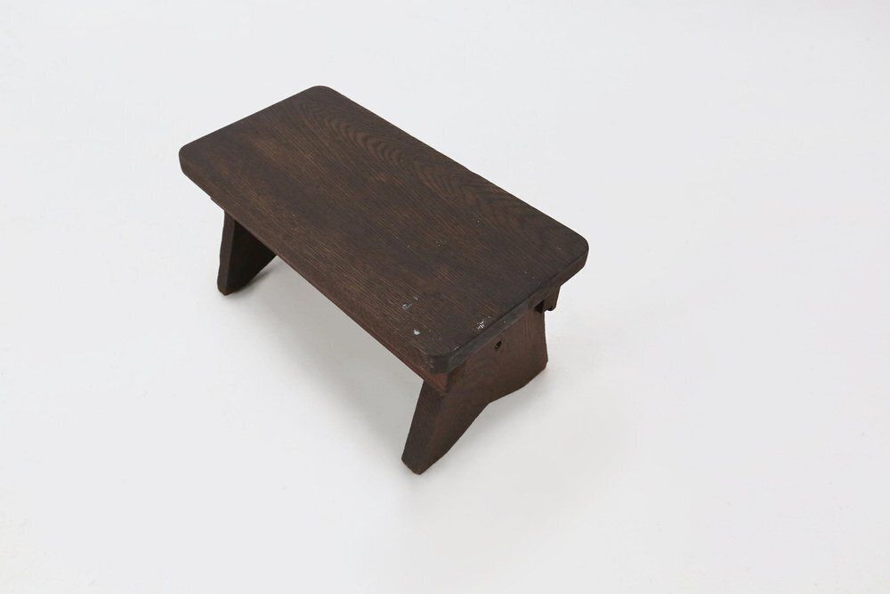 Rustic Wooden Stool, Belgium 1880s photo Furniture