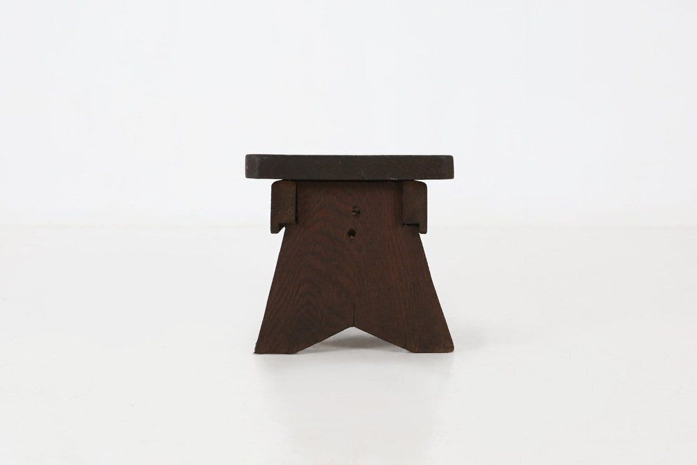 Rustic Wooden Stool, Belgium 1880s photo buy