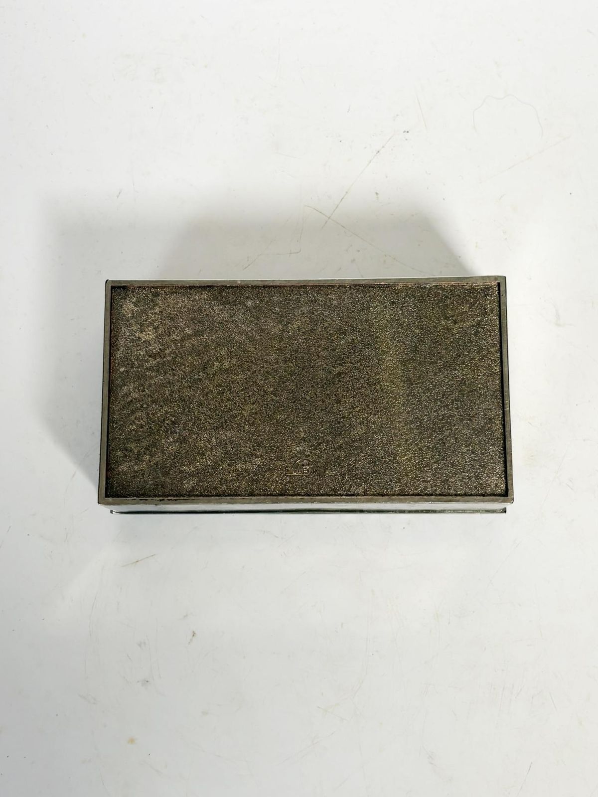Metal Box In The Style Of Maria Pergay, Bamboo Motif, France. photo vintage