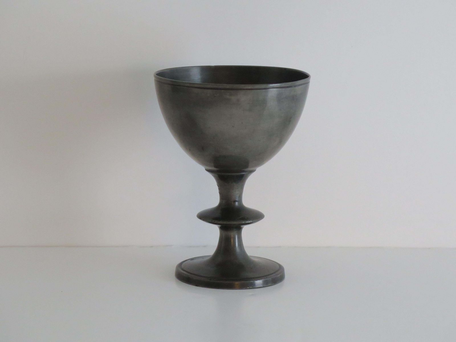 Rare 18th Century Pewter Chalice Or Goblet With Knife Knop, English Ca 1770 photo furniture