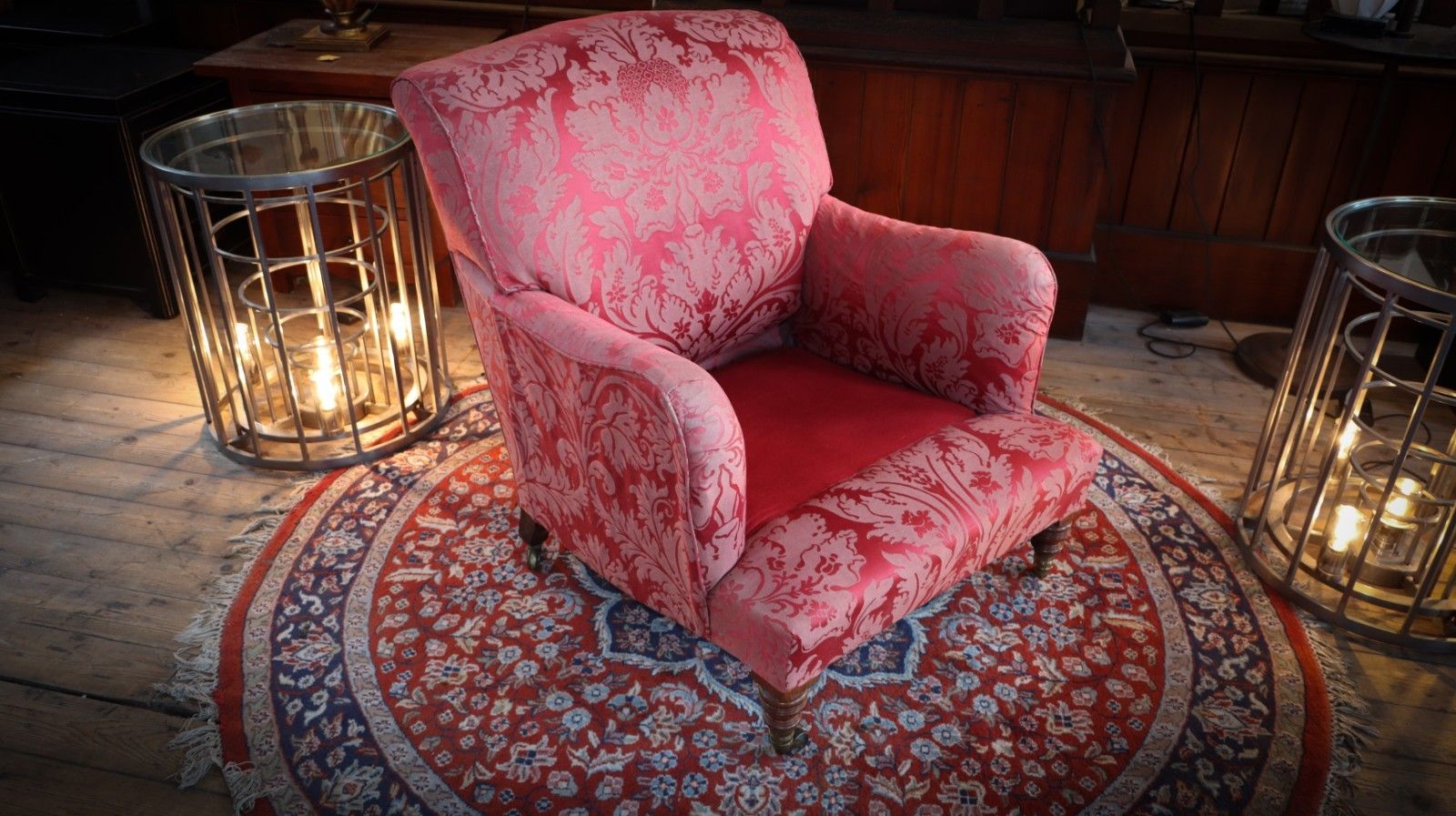 photo buy Howard & Sons Bridgewater Armchair In Damask Fabric