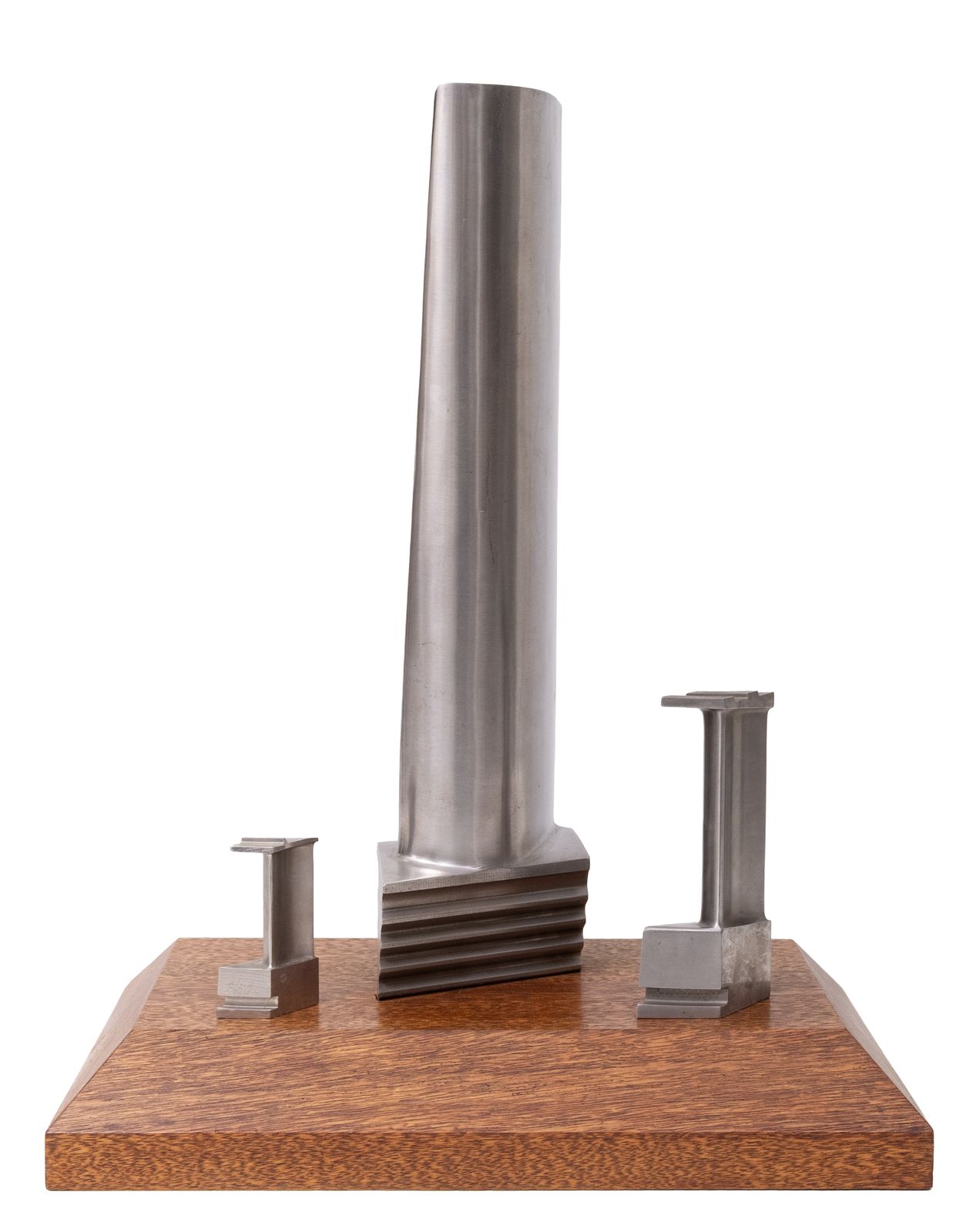 Original Jet Engine Or Turbine Window (Blade) On A Thick Solid Oak Stand . photo buy