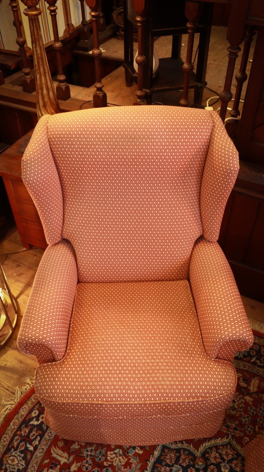 Superb Pair Broyhill Vintage Recliner Armchairs In Coral Fabric Del 🚚 photo vinterior